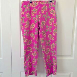 Govango Vintage Tropical Palm and Paisley Cropped Pants Made in USA 🇺🇸
